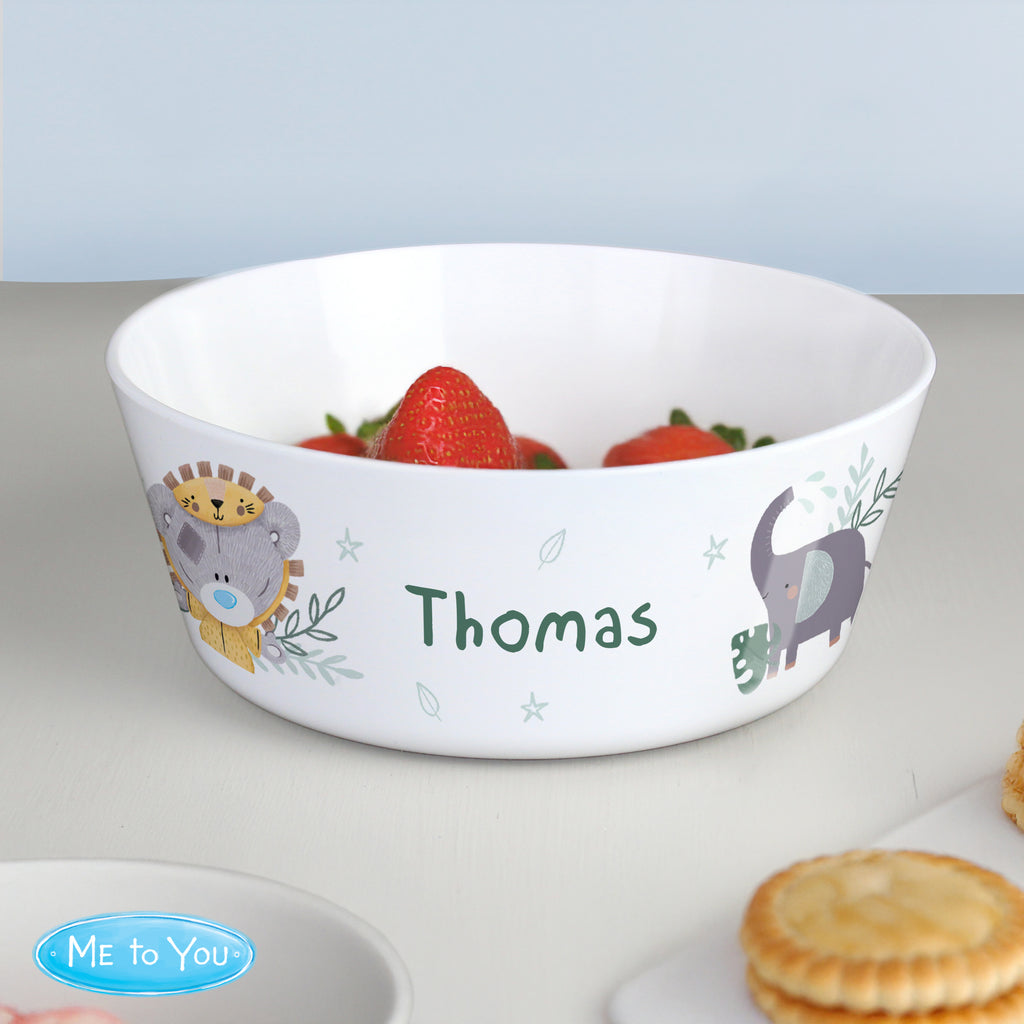 Personalised Tiny Tatty Teddy Jungle Animals Plastic Bowl - Buy Mealtime Essentials at GiftMasters.co.uk