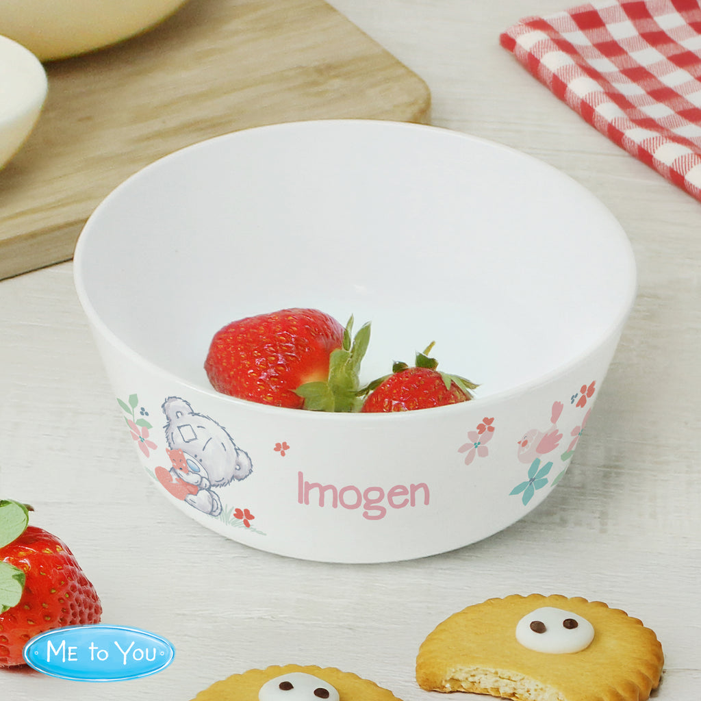 Personalised Tiny Tatty Teddy Woodland Animal Plastic Bowl - Buy Mealtime Essentials at GiftMasters.co.uk
