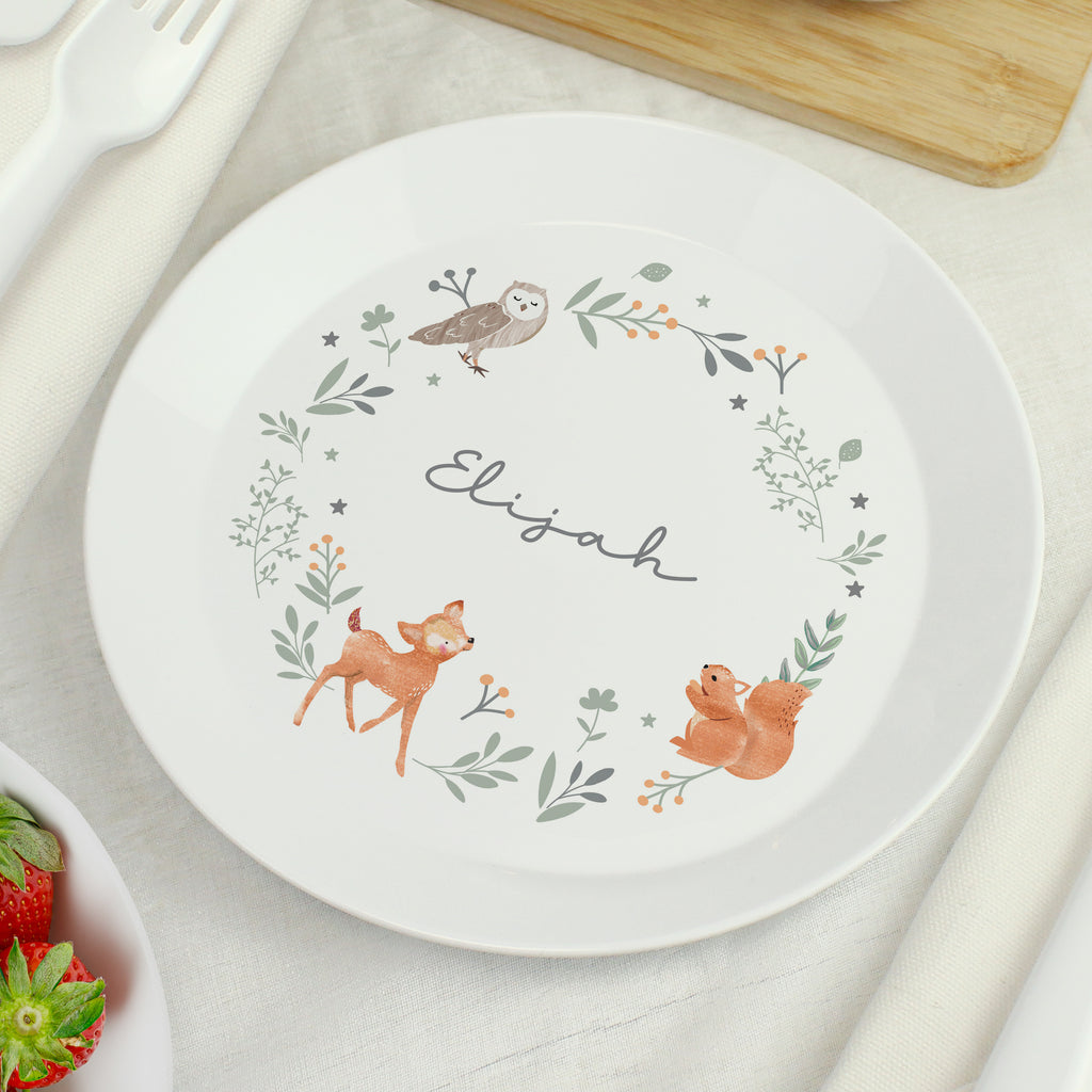 Personalised Woodland Animals Plate - Buy Kitchen, Baking & Dining Gifts at GiftMasters.co.uk