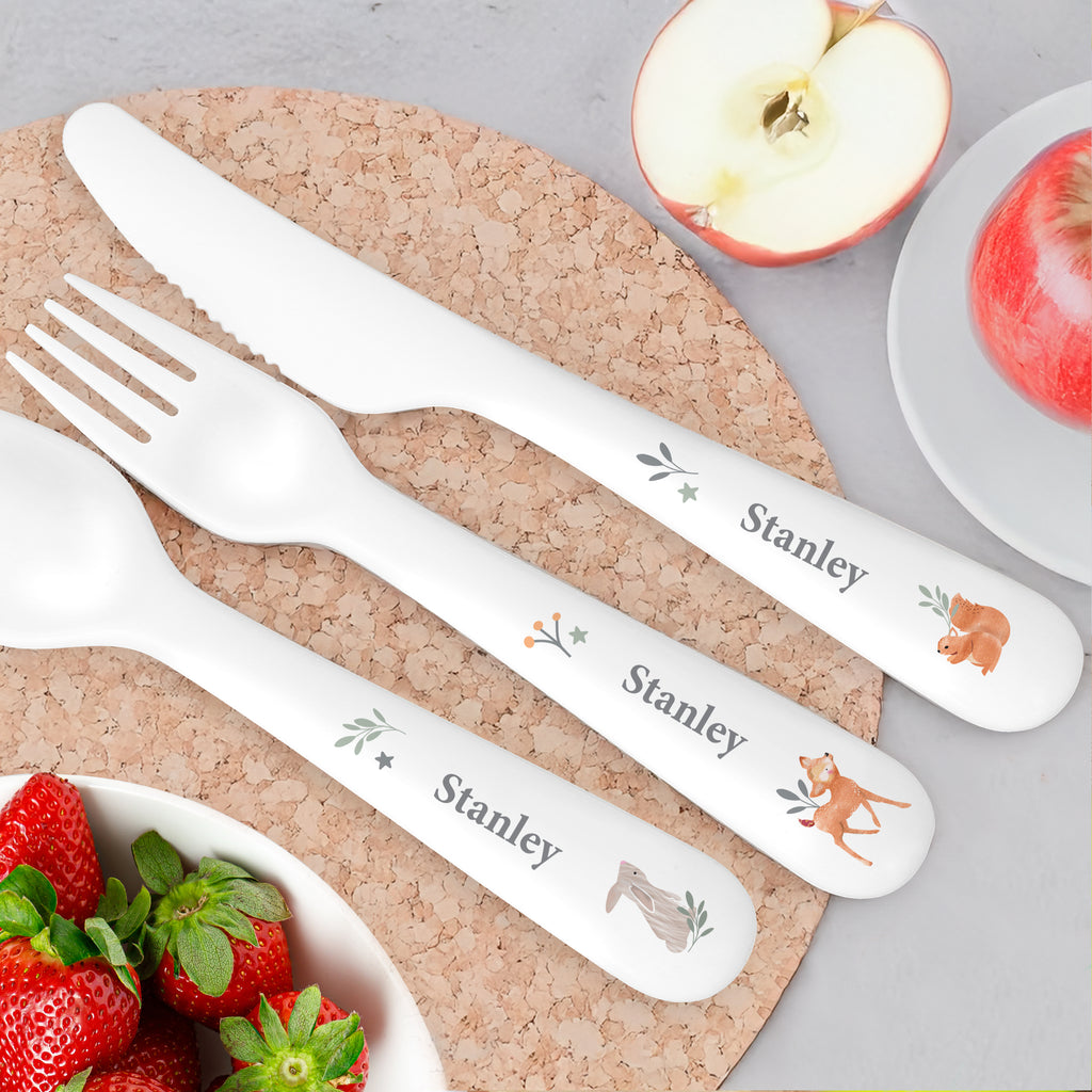 Personalised Woodland Animals Cutlery - Buy Kitchen, Baking & Dining Gifts at GiftMasters.co.uk