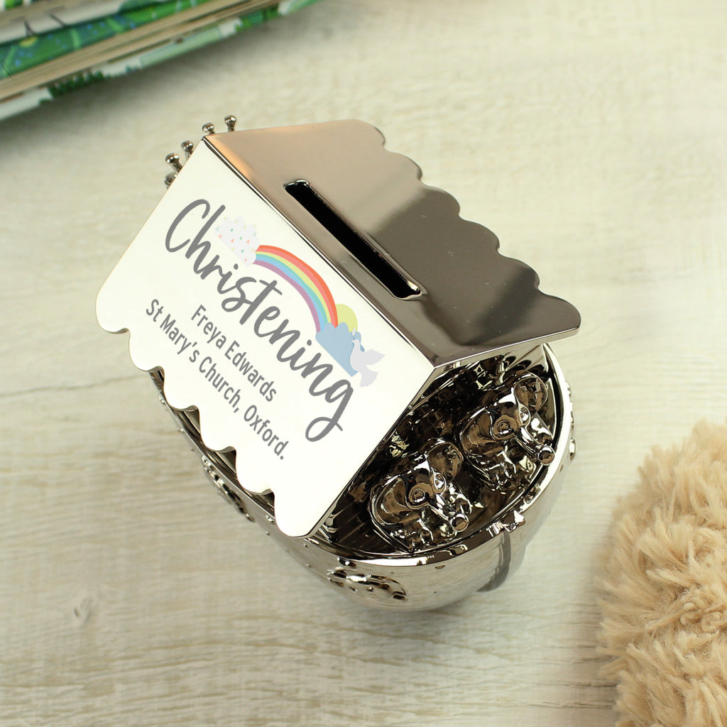 Personalised Christening Noahs Ark Money Box - Buy Money Boxes at GiftMasters.co.uk