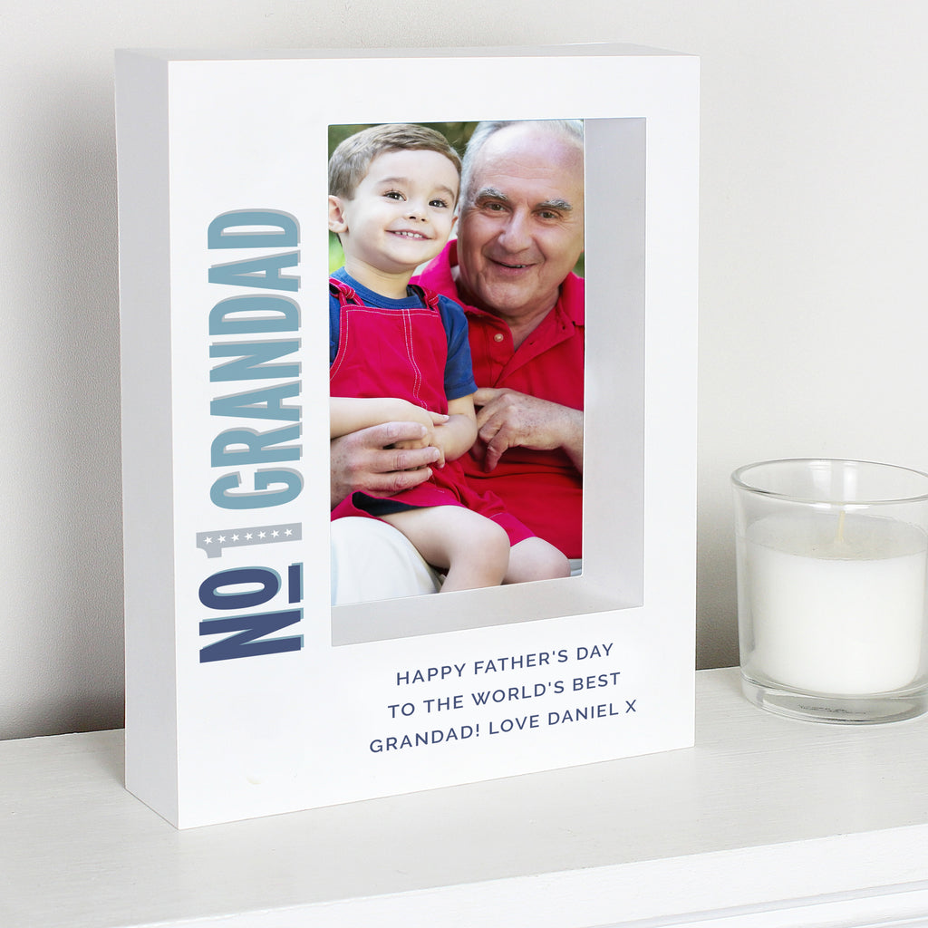 Personalised No.1 5x7 Box Photo Frame - Buy Photo Frames, Albums and Guestbooks at GiftMasters.co.uk