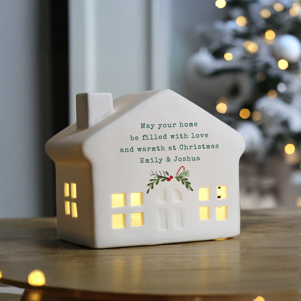 Personalised Christmas LED House - Buy Christmas Decorations at GiftMasters.co.uk
