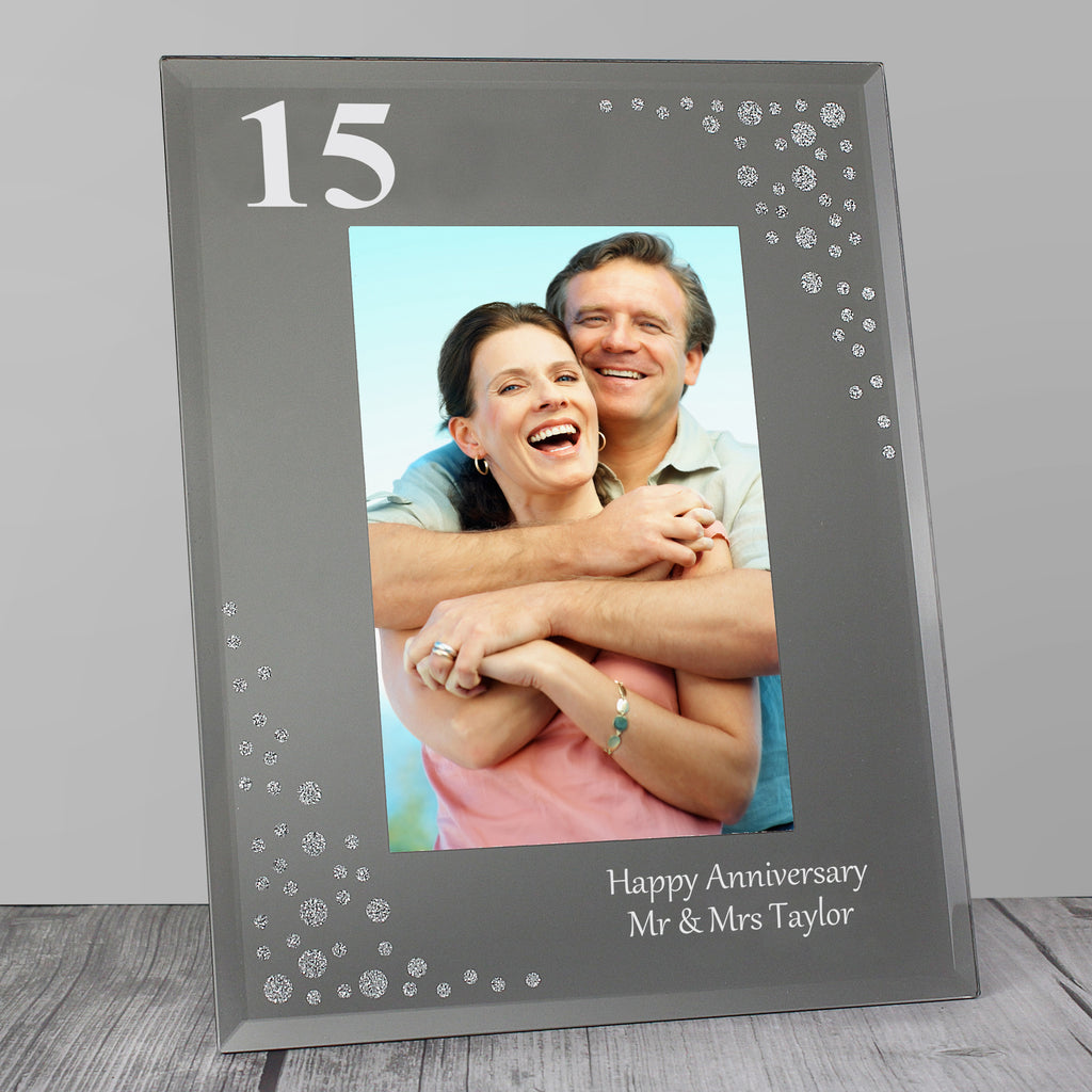 Personalised Big Age 6x4 Diamante Glass Photo Frame - Buy Photo Frames, Albums and Guestbooks at GiftMasters.co.uk