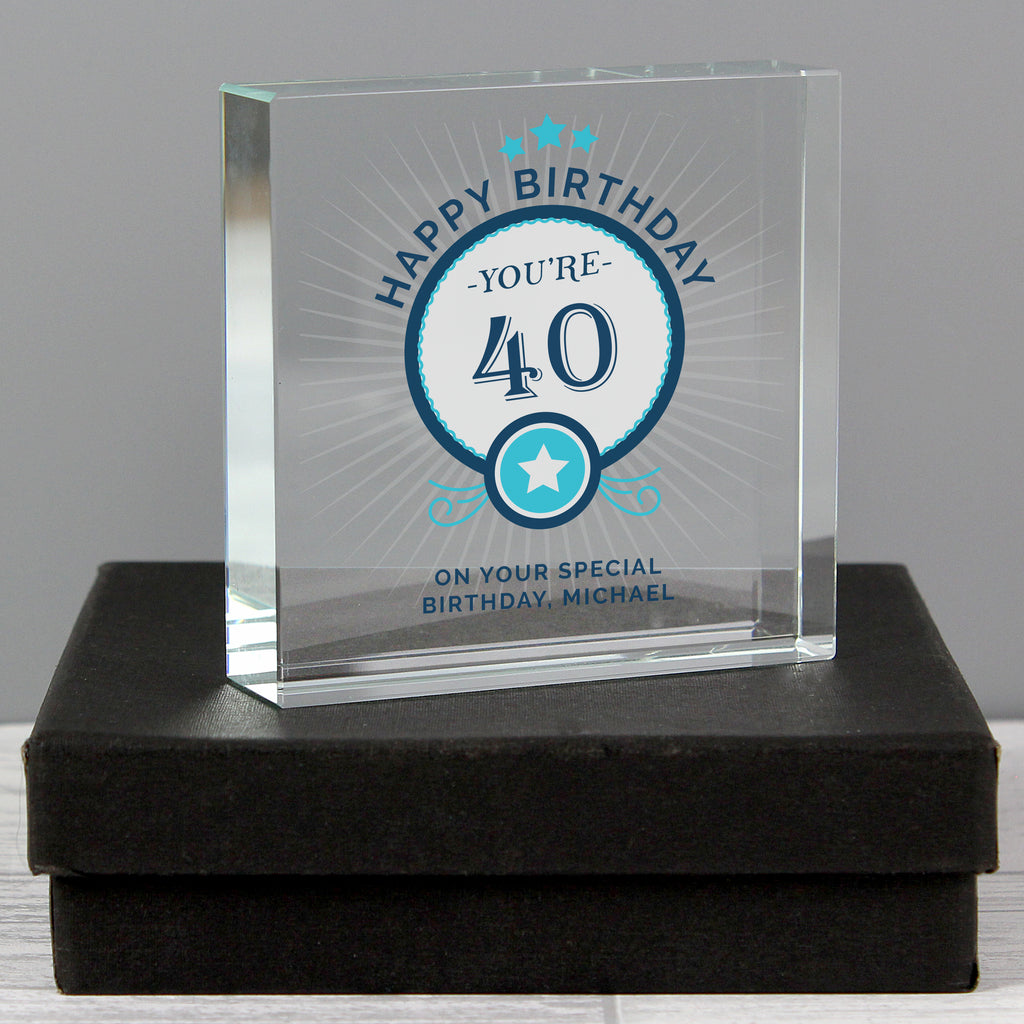Personalised Birthday Crystal Token - Buy Ornaments at GiftMasters.co.uk
