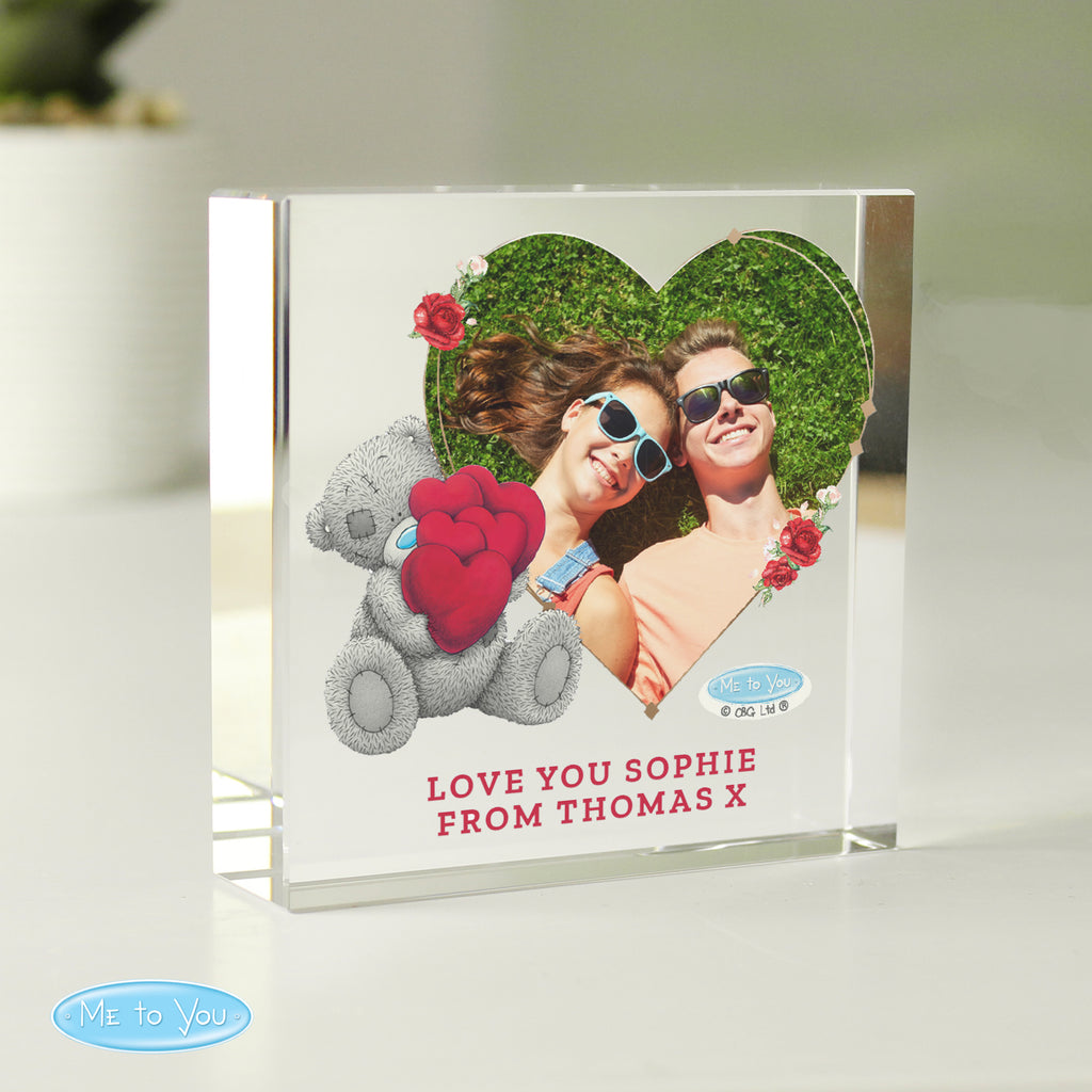 Personalised Me To You Heart Photo Upload Glass Token - Buy Licensed Products at GiftMasters.co.uk