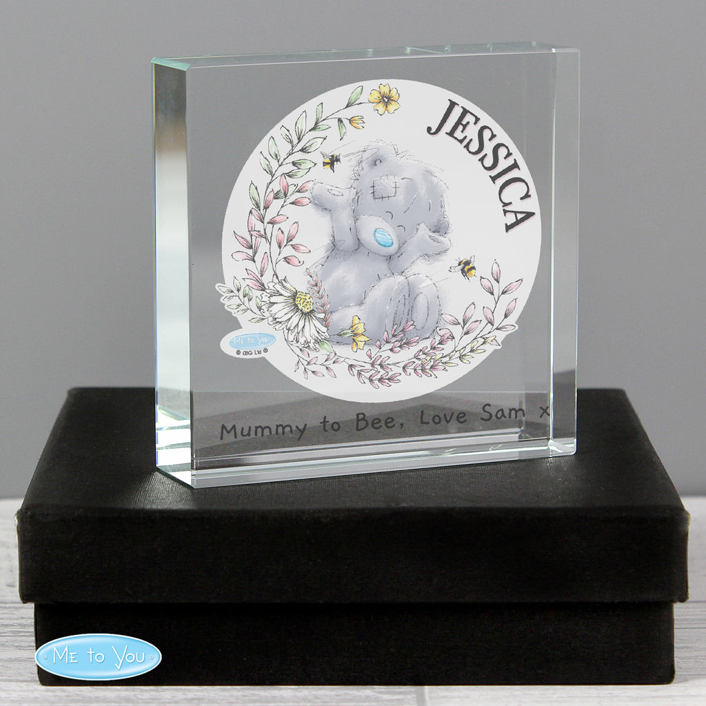 Personalised Me to You Bees Crystal Token - Buy Ornaments at GiftMasters.co.uk