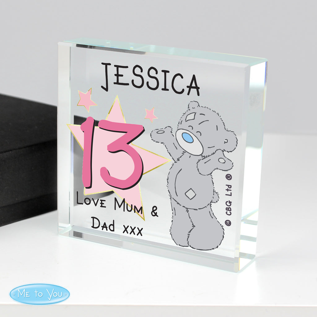 Personalised Me To You Sparkle & Shine Birthday Crystal Token - Buy Ornaments at GiftMasters.co.uk