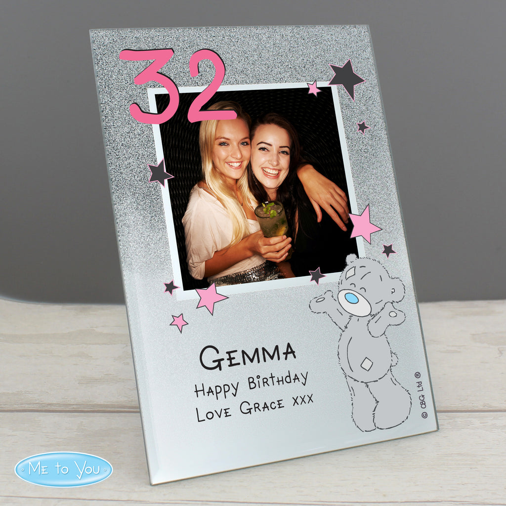 Personalised Me To You Sparkle & Shine 4x4 Glitter Glass Photo Frame - Buy Photo Frames, Albums and Guestbooks at GiftMasters.co.uk