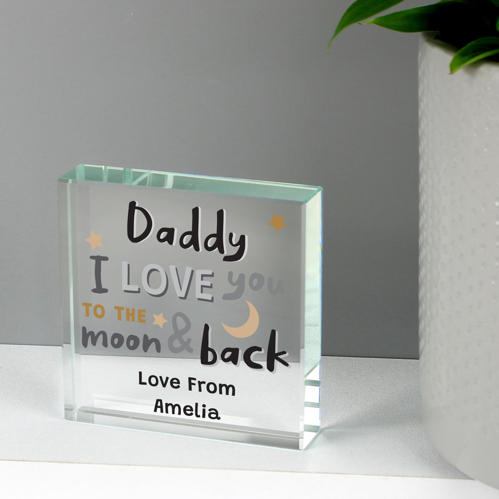 Personalised To the Moon and Back Crystal Token - Buy Keepsakes at GiftMasters.co.uk