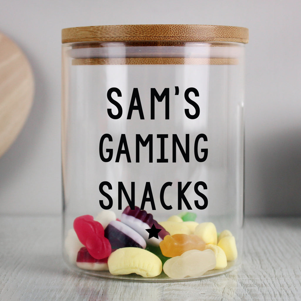 Personalised Free Text Glass Jar with Bamboo Lid - Buy Storage at GiftMasters.co.uk