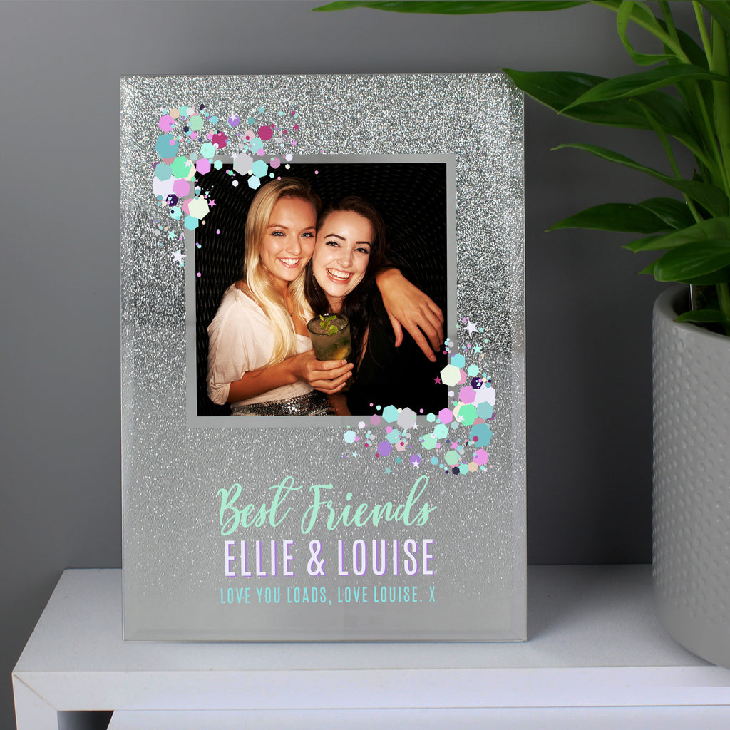 Personalised Festival Style 4x4 Glitter Glass Photo Frame - Buy Photo Frames, Albums and Guestbooks at GiftMasters.co.uk