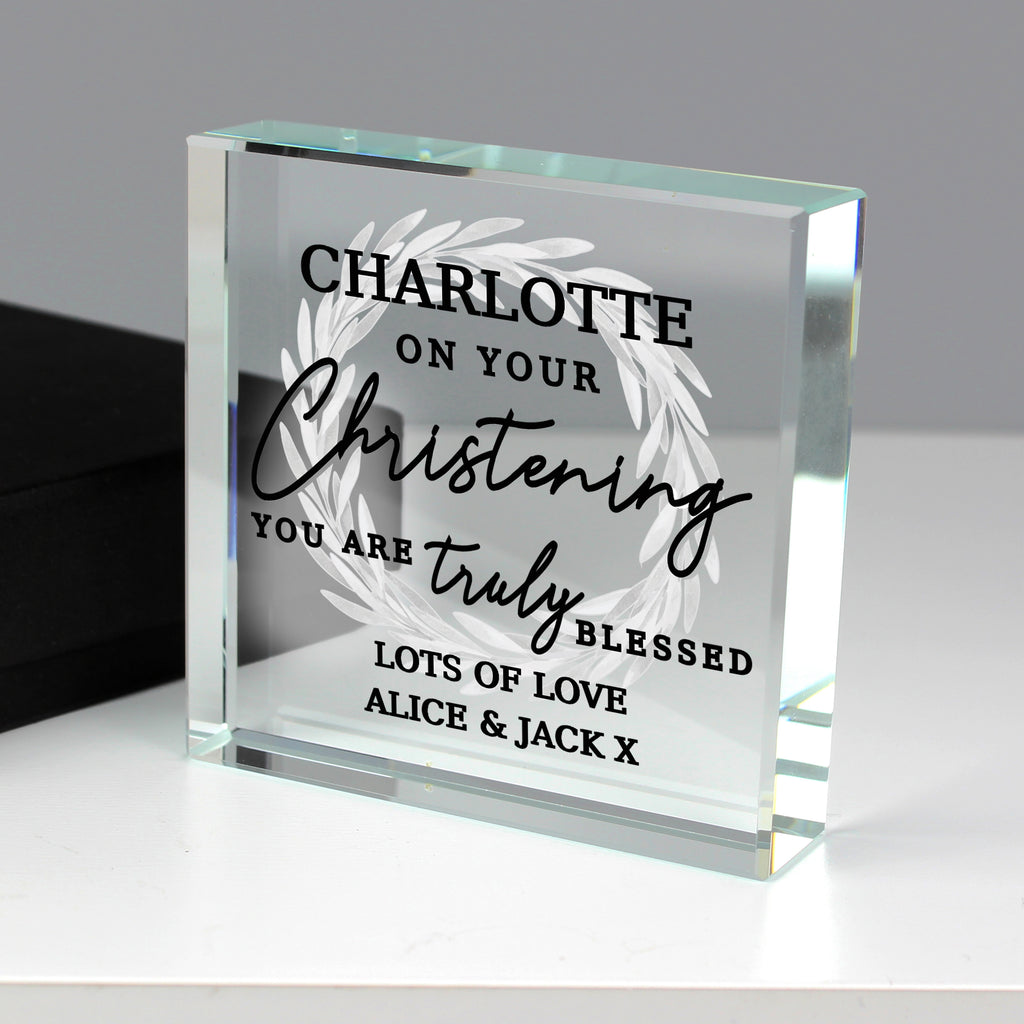 Personalised 'Truly Blessed' Crystal Token - Buy Keepsakes at GiftMasters.co.uk