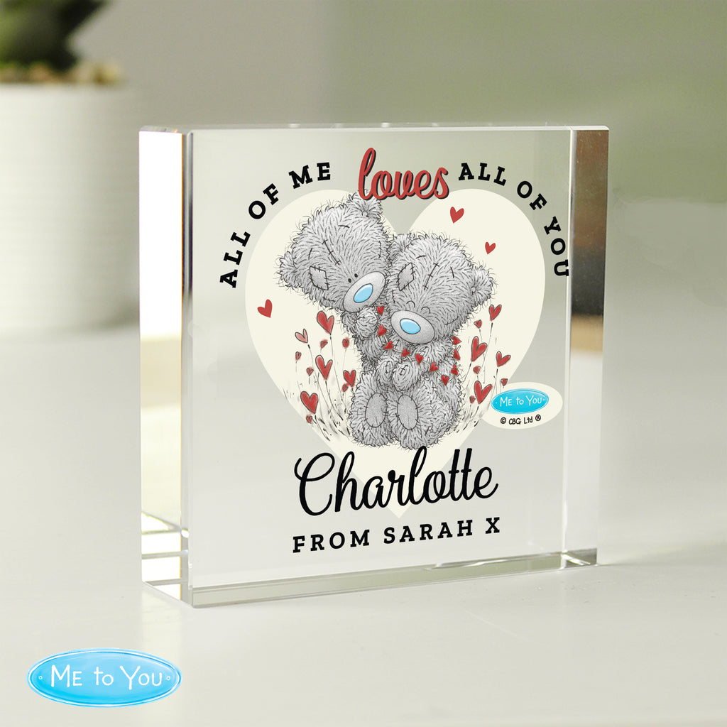 Personalised Me to You Love Heart Crystal Token - Buy Ornaments at GiftMasters.co.uk