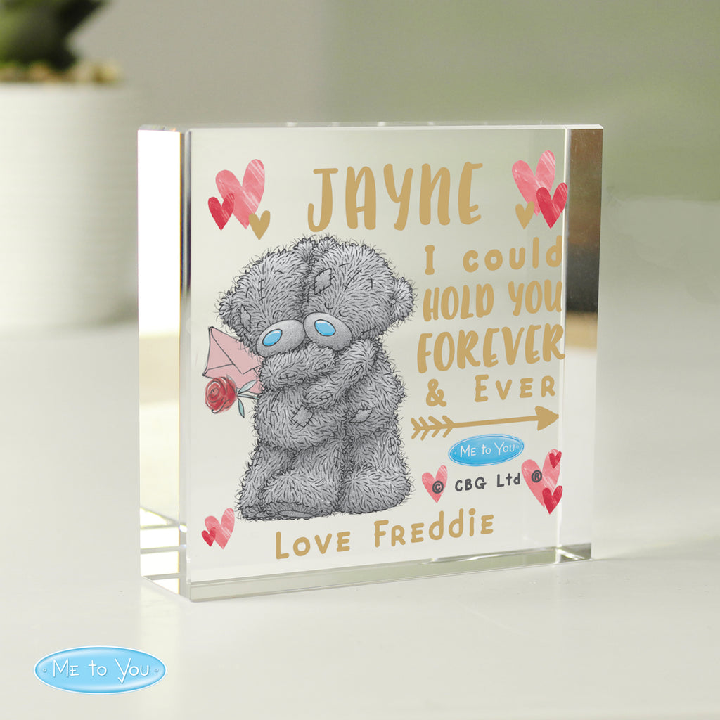 Personalised Me To You Hold You Forever Crystal Token - Buy Keepsakes at GiftMasters.co.uk