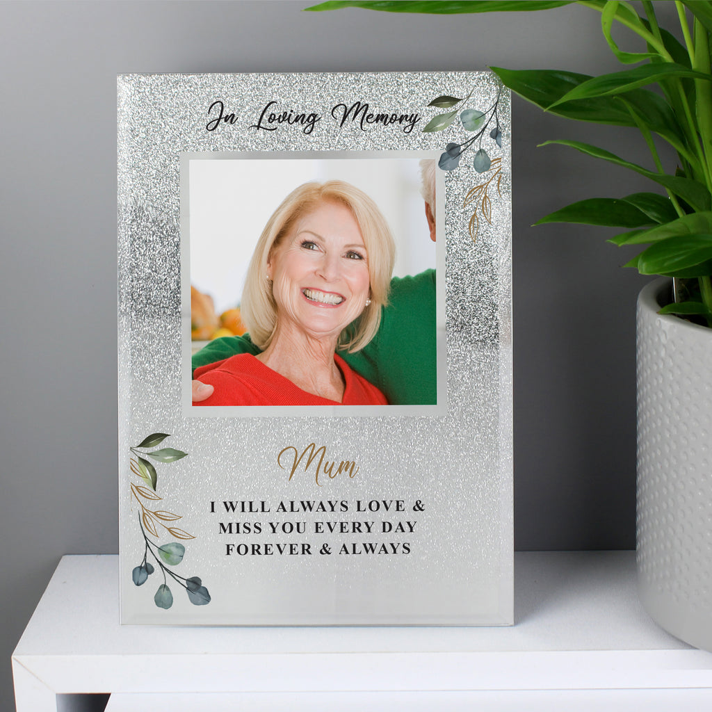 Personalised In Loving Memory 4x4 Glitter Frame - Buy Memorials at GiftMasters.co.uk