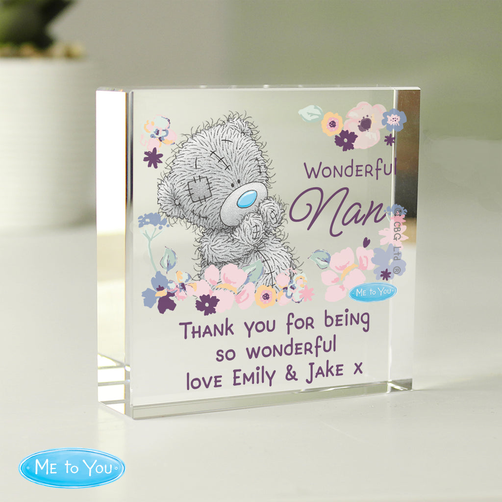 Personalised Me to You Wonderful Nan Crystal Token - Buy Ornaments at GiftMasters.co.uk