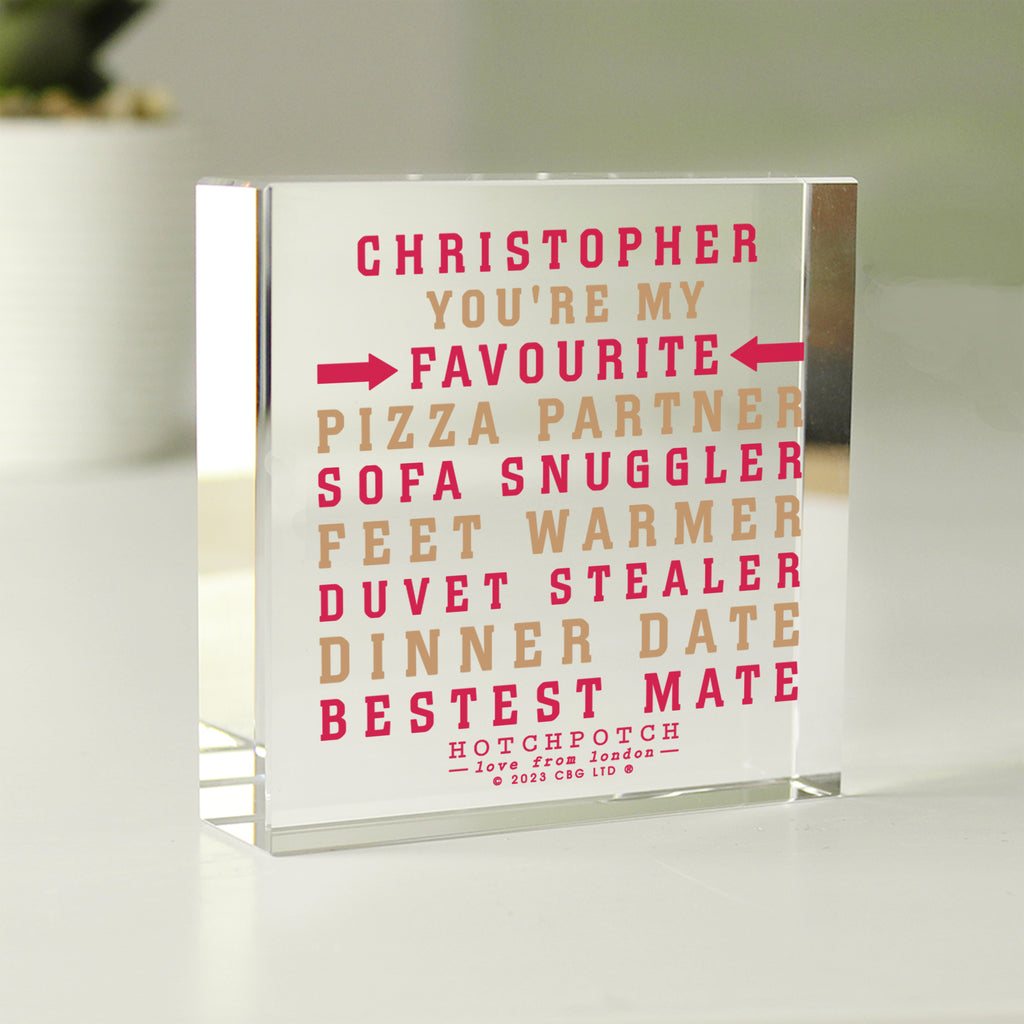 Personalised Hotchpotch My Favourite Crystal Token - Buy Ornaments at GiftMasters.co.uk