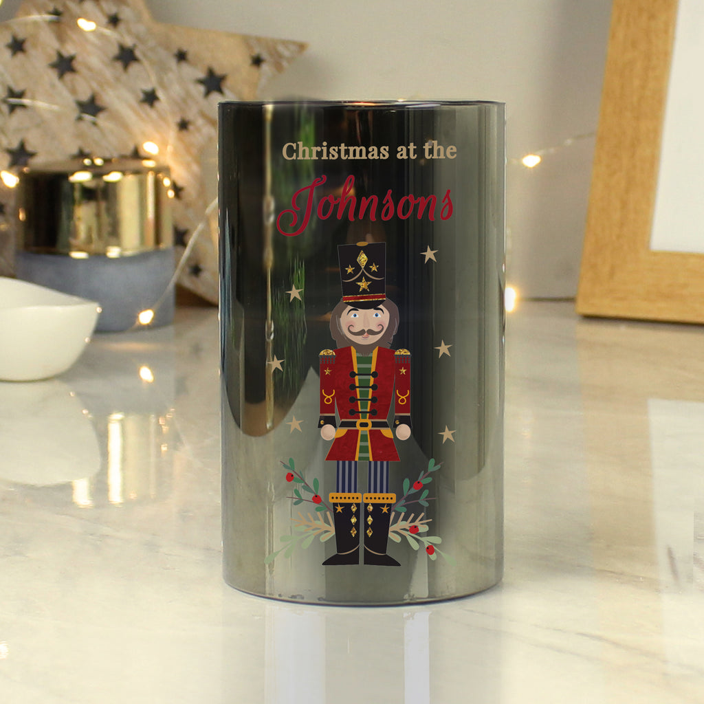Personalised Christmas Nutcracker Smoked LED Candle - Buy LED Lights, Candles & Decorations at GiftMasters.co.uk
