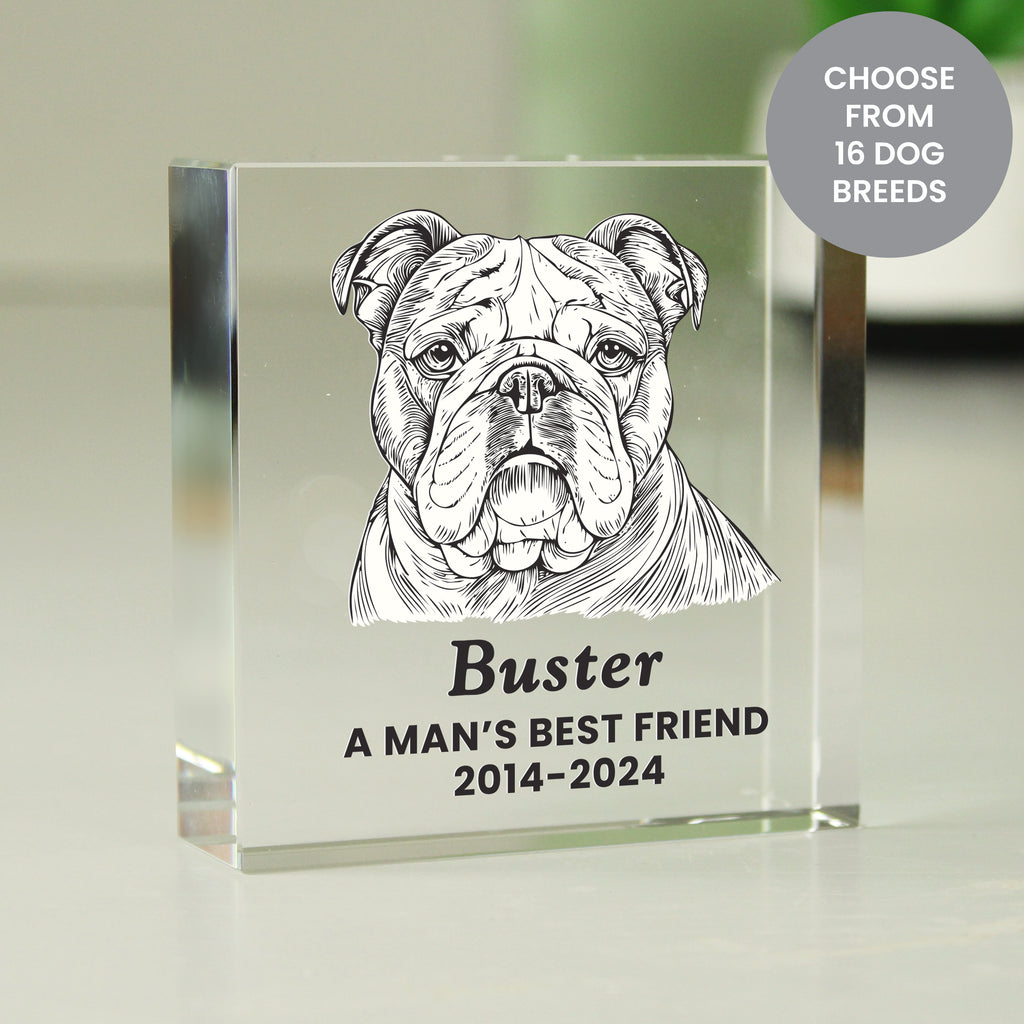 Personalised Dog Breed Small Crystal Ornament - Buy Ornaments at GiftMasters.co.uk