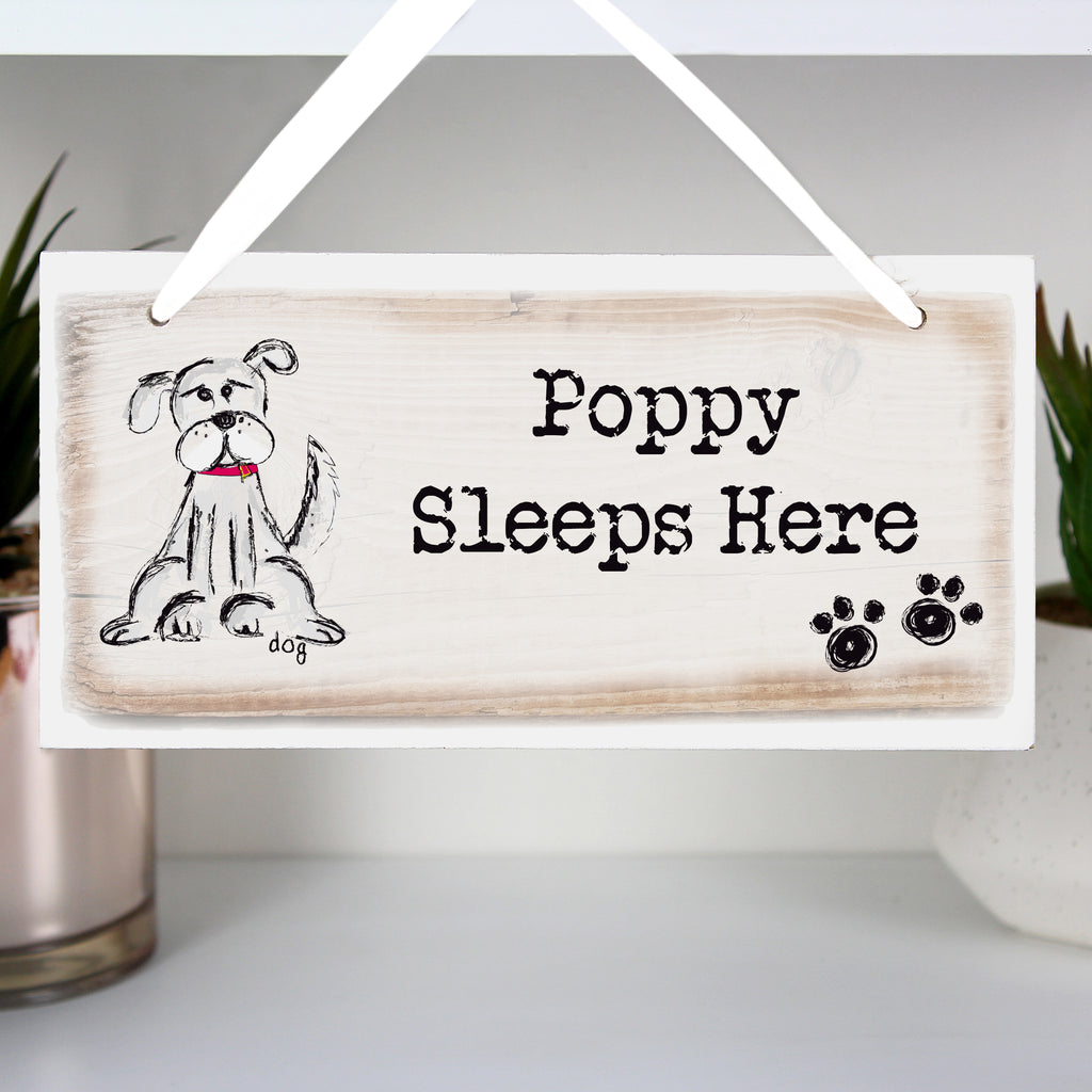 Personalised Dog Wooden Sign - Buy Hanging Decorations & Signs at GiftMasters.co.uk