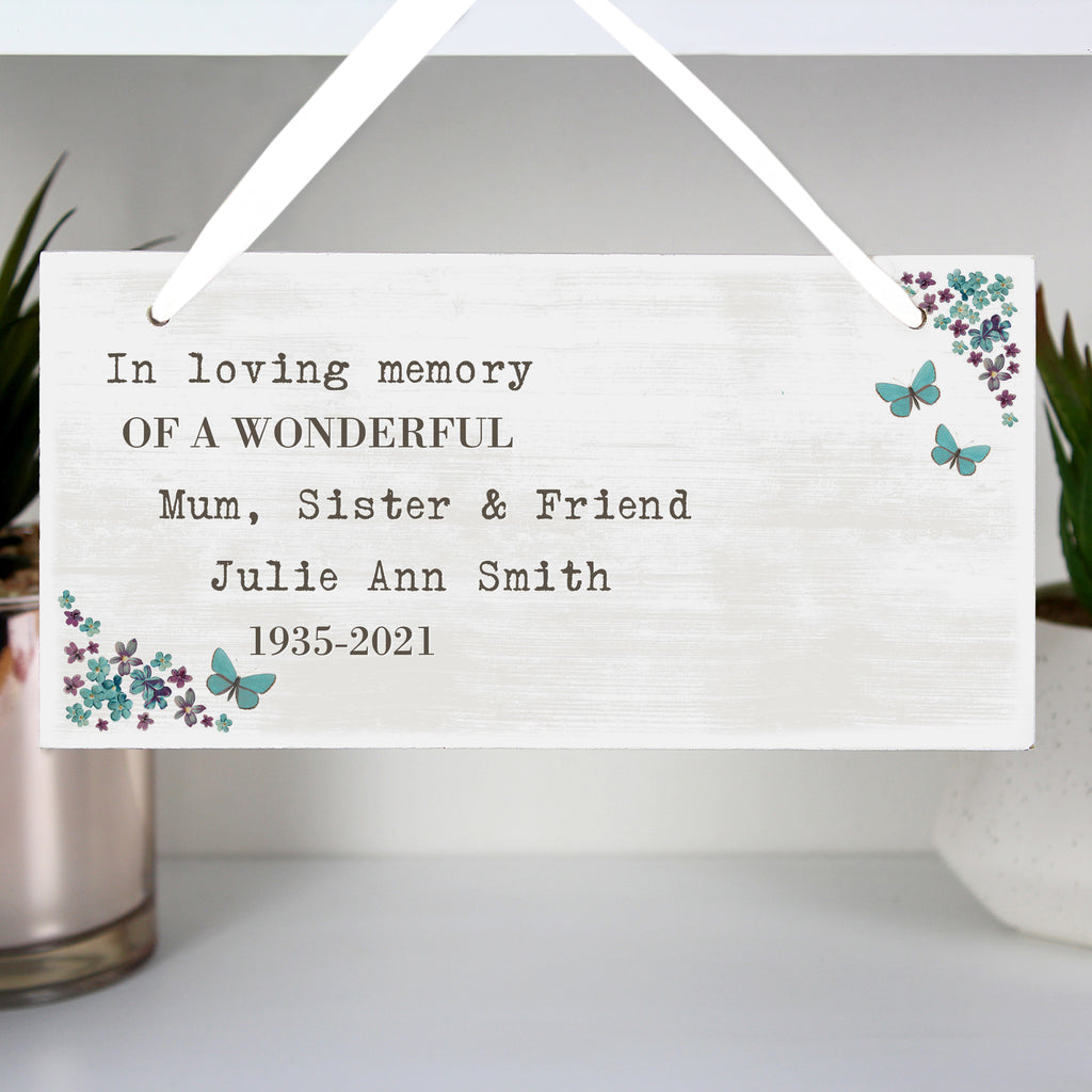 Personalised Forget me not Wooden Sign - Buy Hanging Decorations & Signs at GiftMasters.co.uk