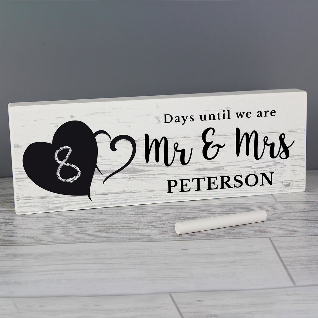 Personalised Rustic Chalk Countdown Wooden Mantel Decoration - Buy Hanging Decorations & Signs at GiftMasters.co.uk