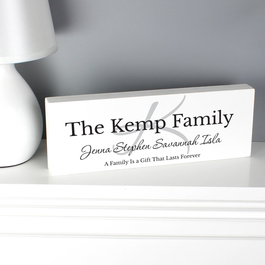 Personalised Family Wooden Mantel Decoration - Buy Hanging Decorations & Signs at GiftMasters.co.uk