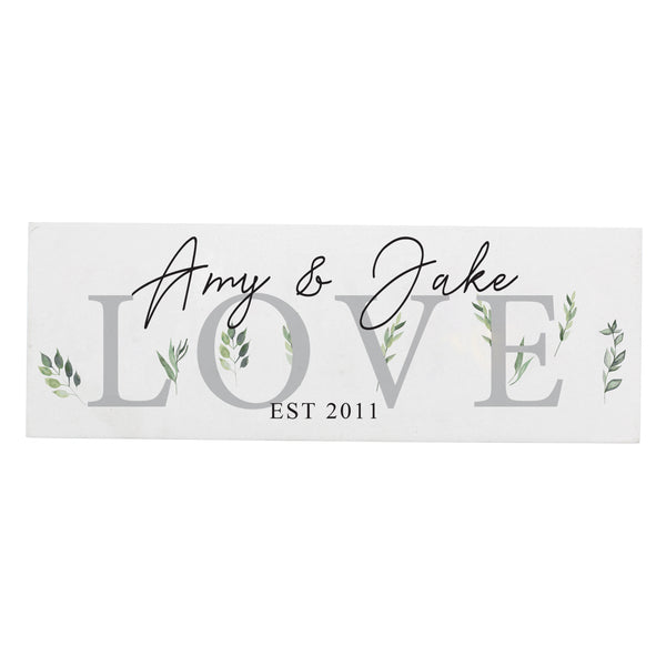 Personalised Botanical Wooden Mantel Decoration