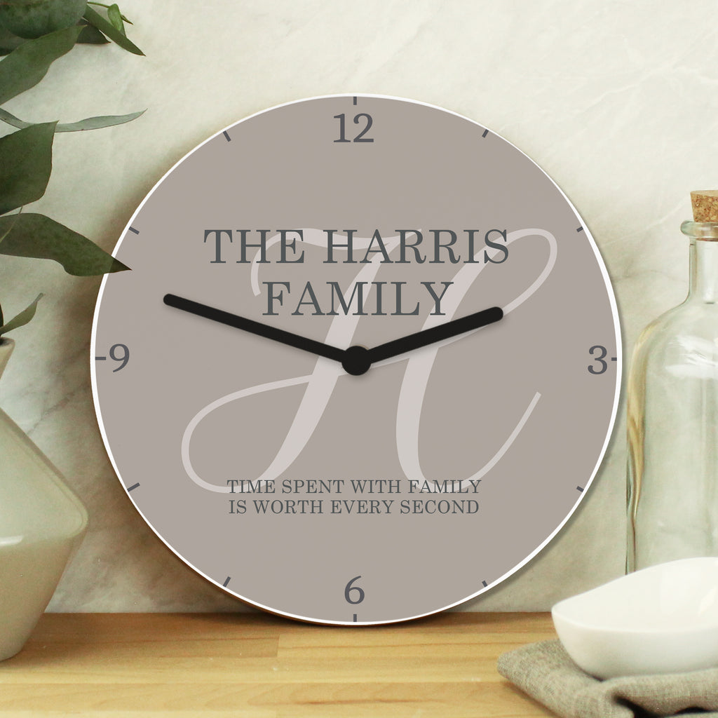 Personalised Family Wooden Clock - Buy Clocks & Watches at GiftMasters.co.uk