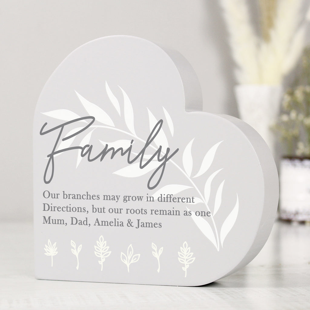 Personalised Leaf Decor Free Standing Heart Ornament - Buy Ornaments at GiftMasters.co.uk