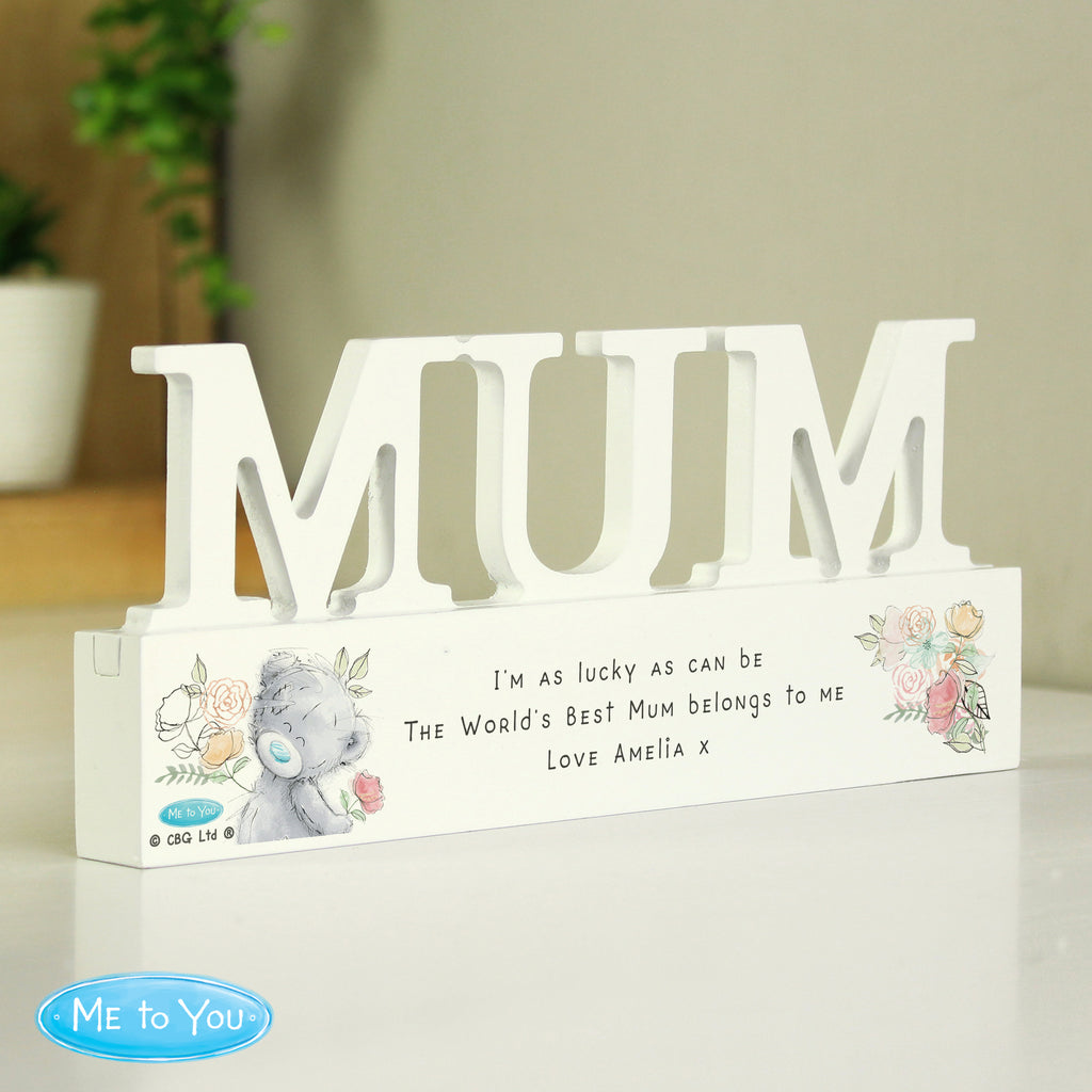 Personalised Me To You Wooden Mum Ornament - Buy Ornaments at GiftMasters.co.uk