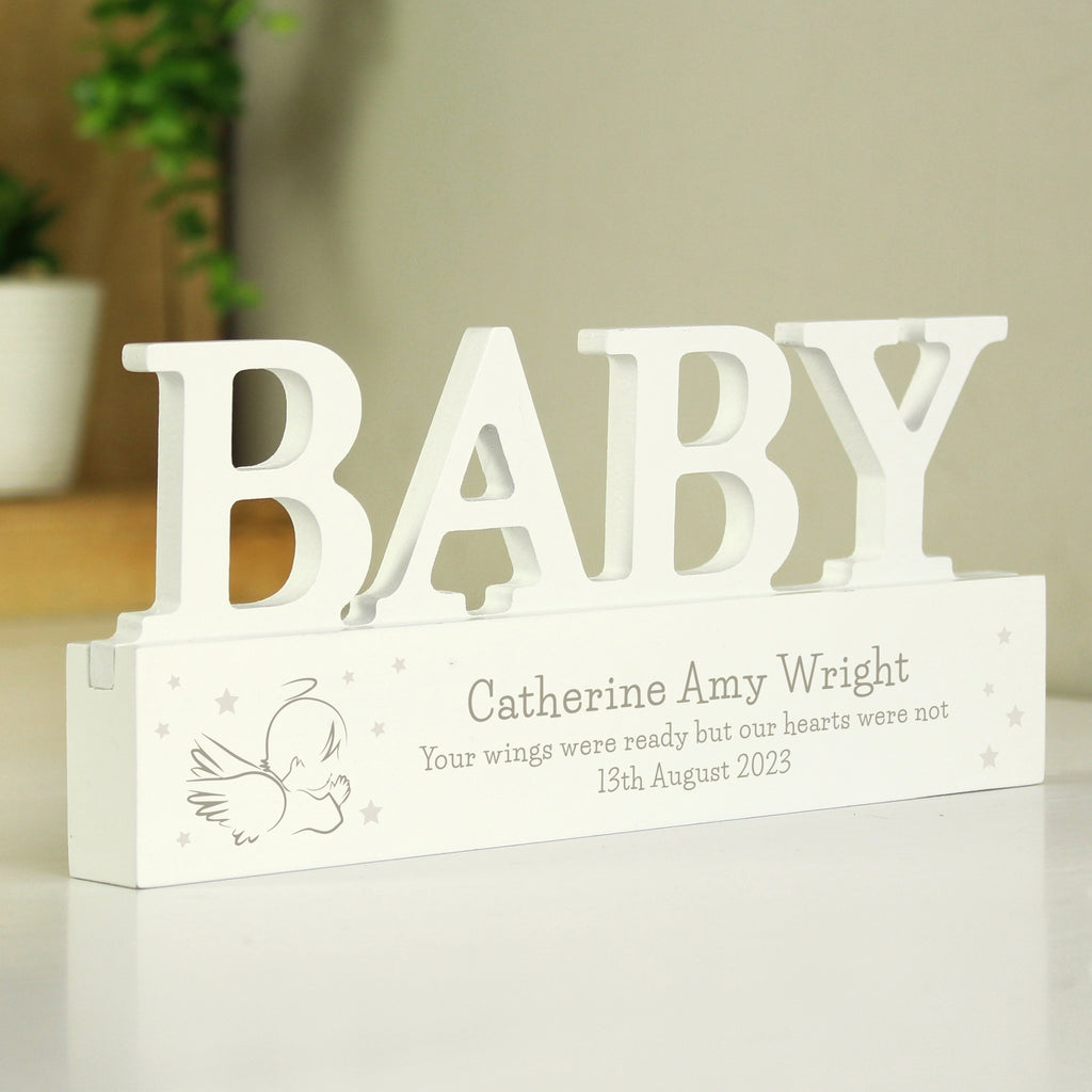 Personalised Memorial Wooden Baby Ornament - Buy Ornaments at GiftMasters.co.uk