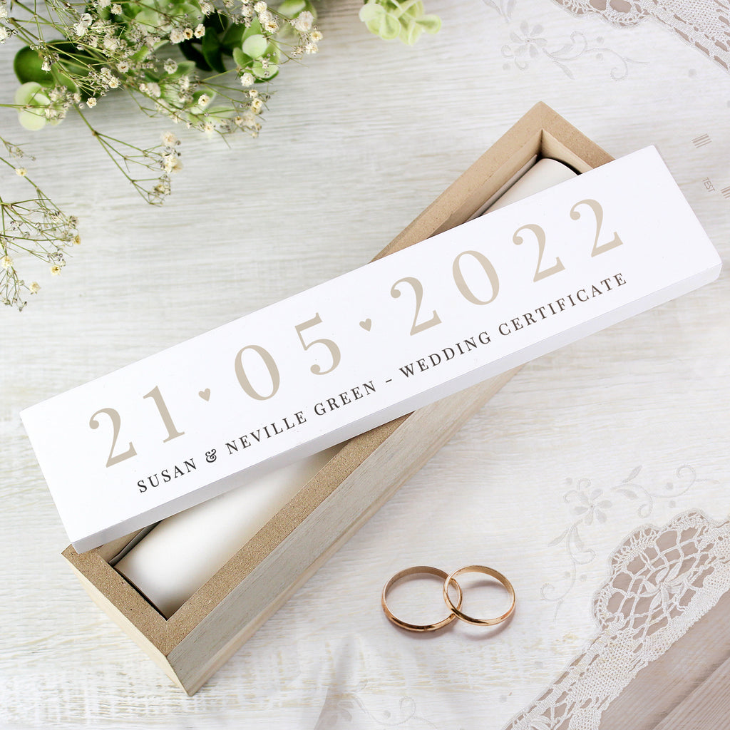 Personalised Special Date Wooden Certificate Holder - Buy Keepsakes at GiftMasters.co.uk