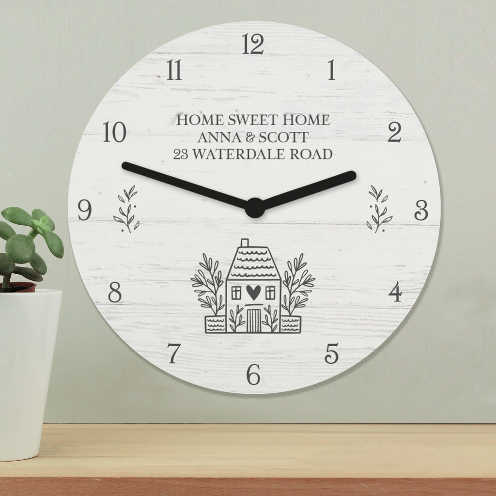 Personalised HOME Shabby Chic Wooden Clock - Buy Clocks & Watches at GiftMasters.co.uk