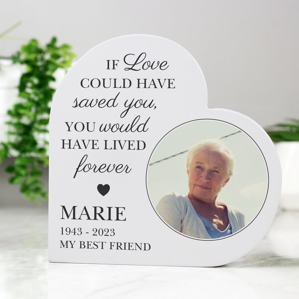 Personalised Memorial Photo Upload Free Standing Heart Ornament - Buy Photo Upload Products at GiftMasters.co.uk