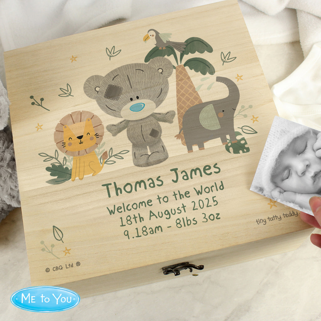 Personalised Tiny Tatty Teddy Jungle Animals Keepsake Box - Buy Storage at GiftMasters.co.uk