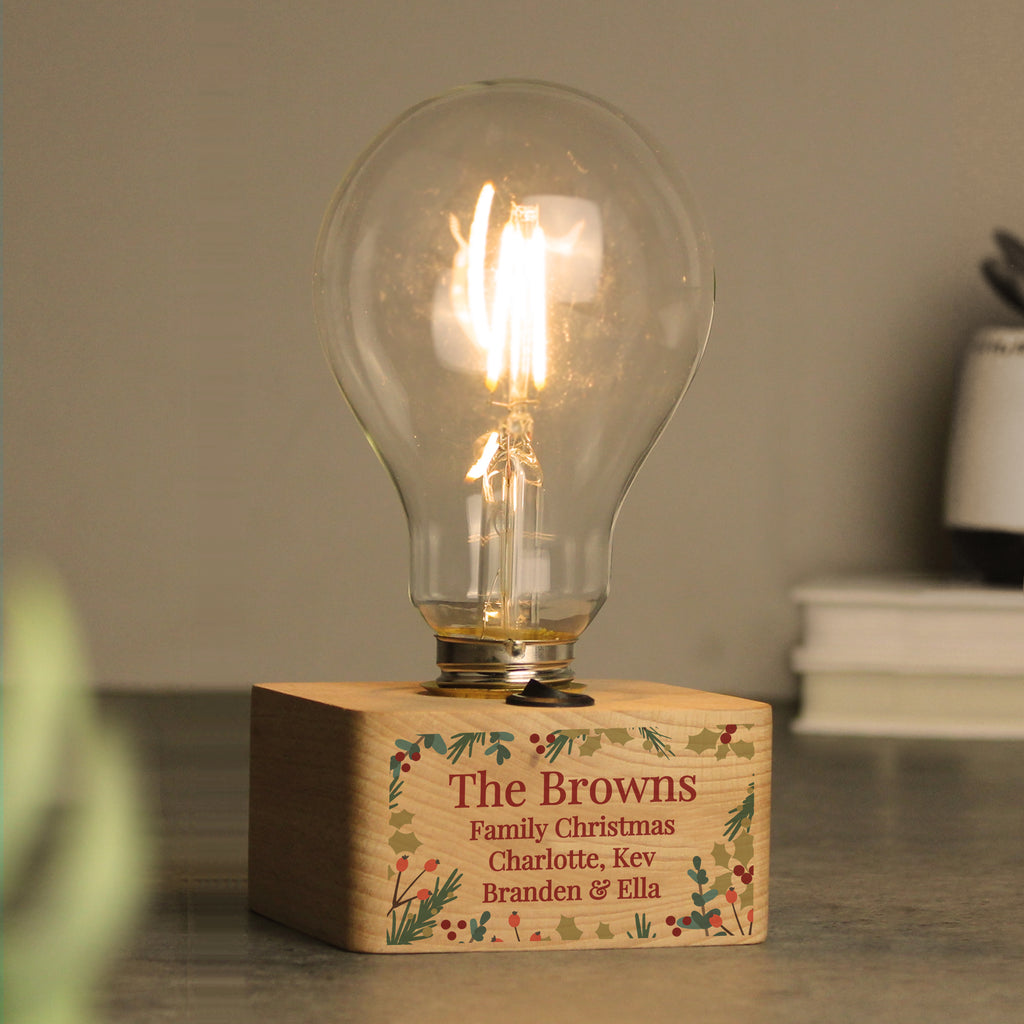 Personalised Christmas Foliage Light Bulb - Buy LED Lights, Candles & Decorations at GiftMasters.co.uk