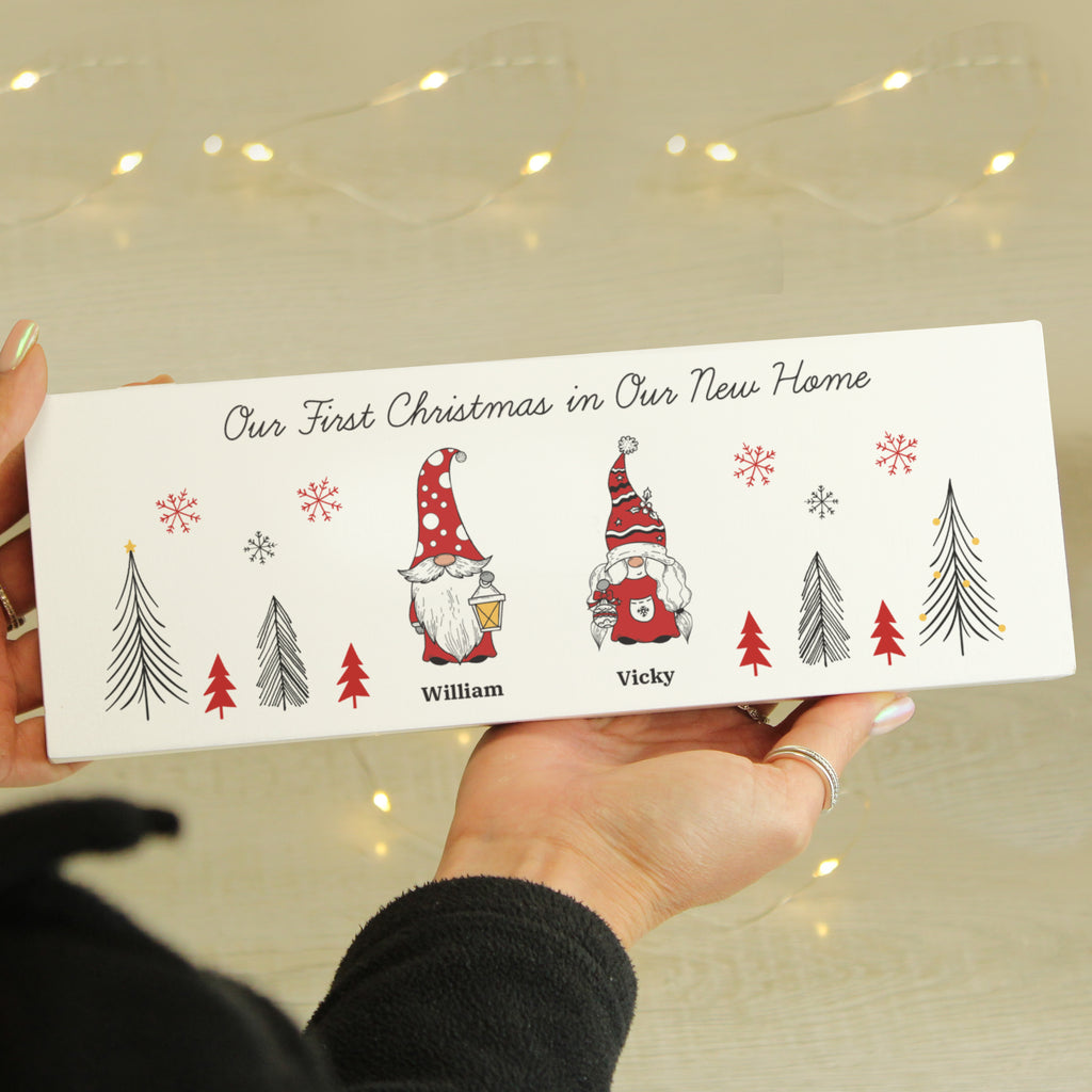 Personalised Gonk Family Christmas Wooden Mantel Decoration - Buy Christmas Decorations at GiftMasters.co.uk