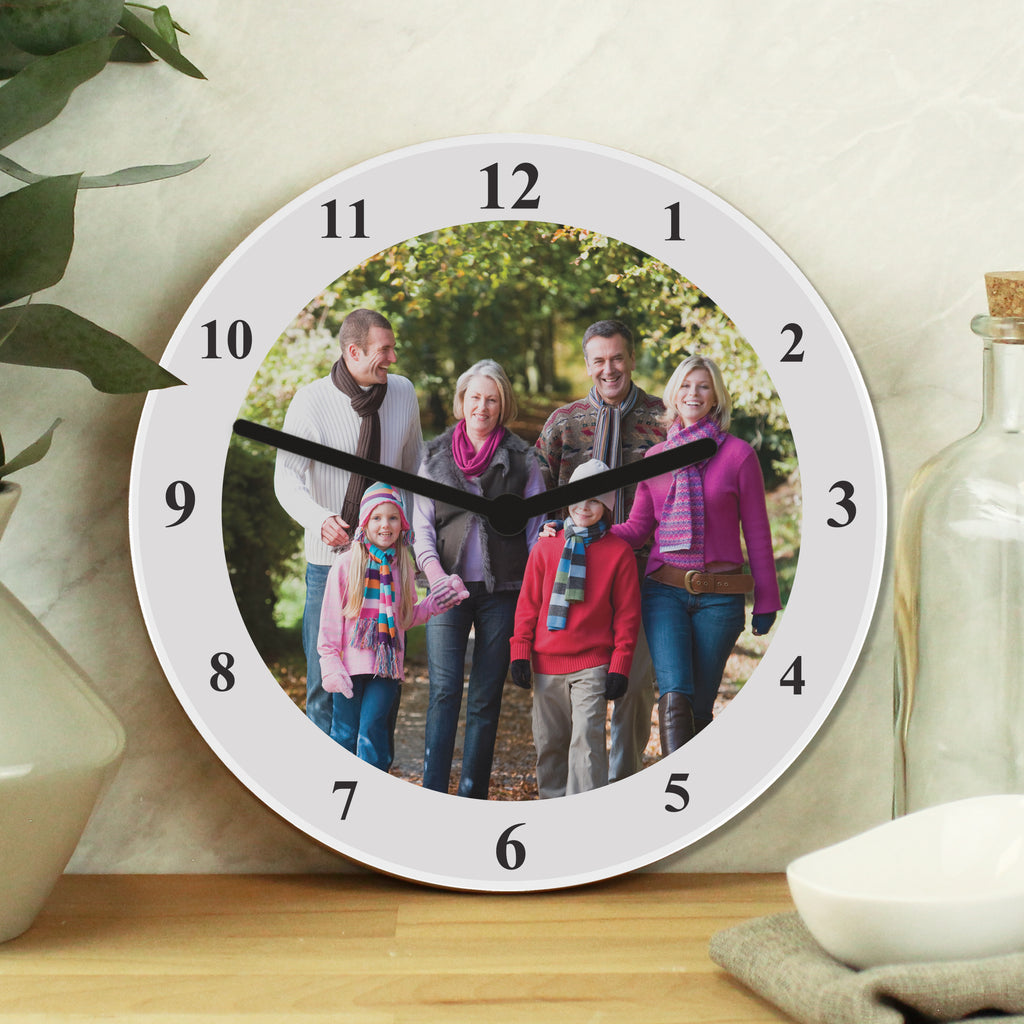 Personalised Photo Upload Wooden Clock - Buy Clocks & Watches at GiftMasters.co.uk
