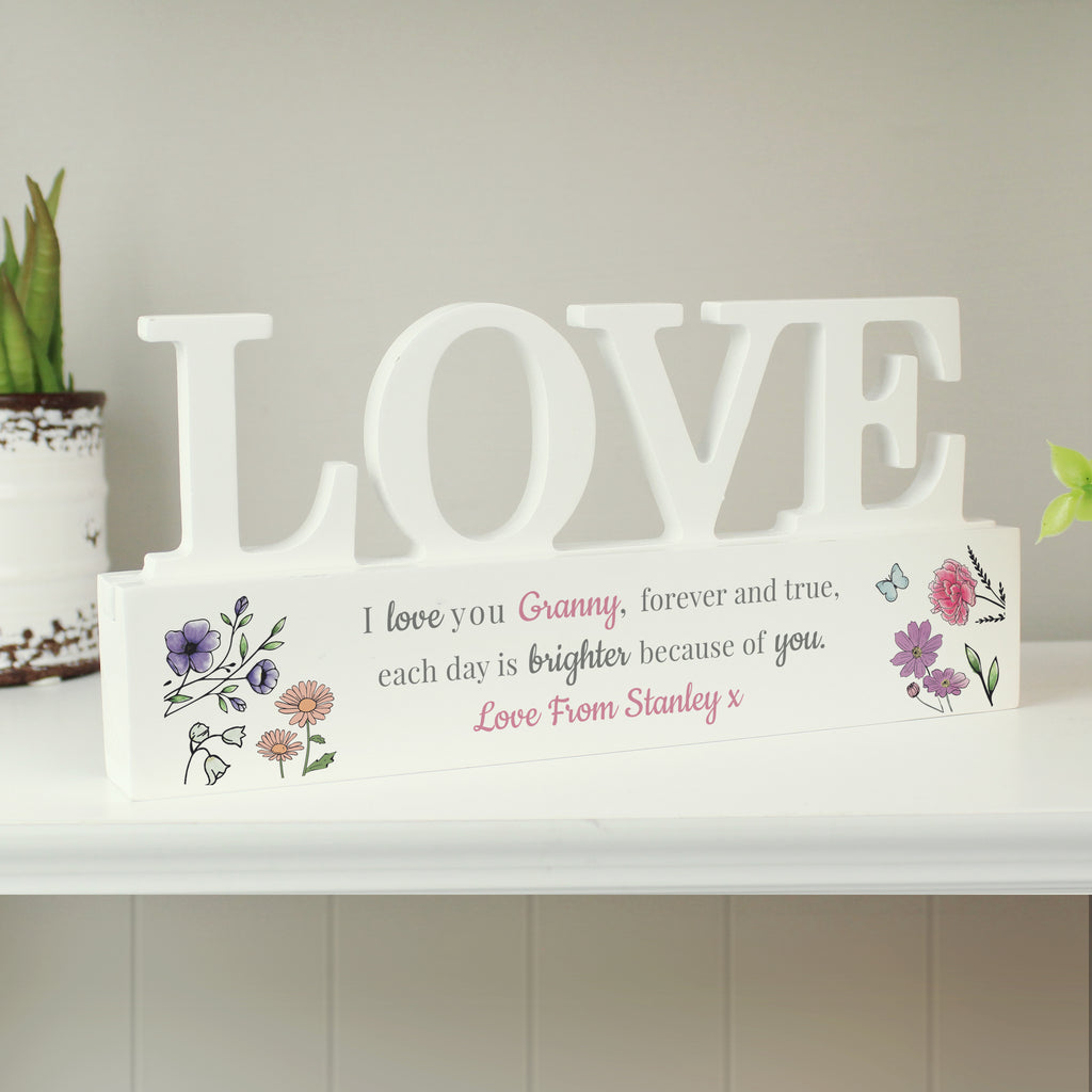 Personalised Wild Flowers Love Ornament - Buy Ornaments at GiftMasters.co.uk