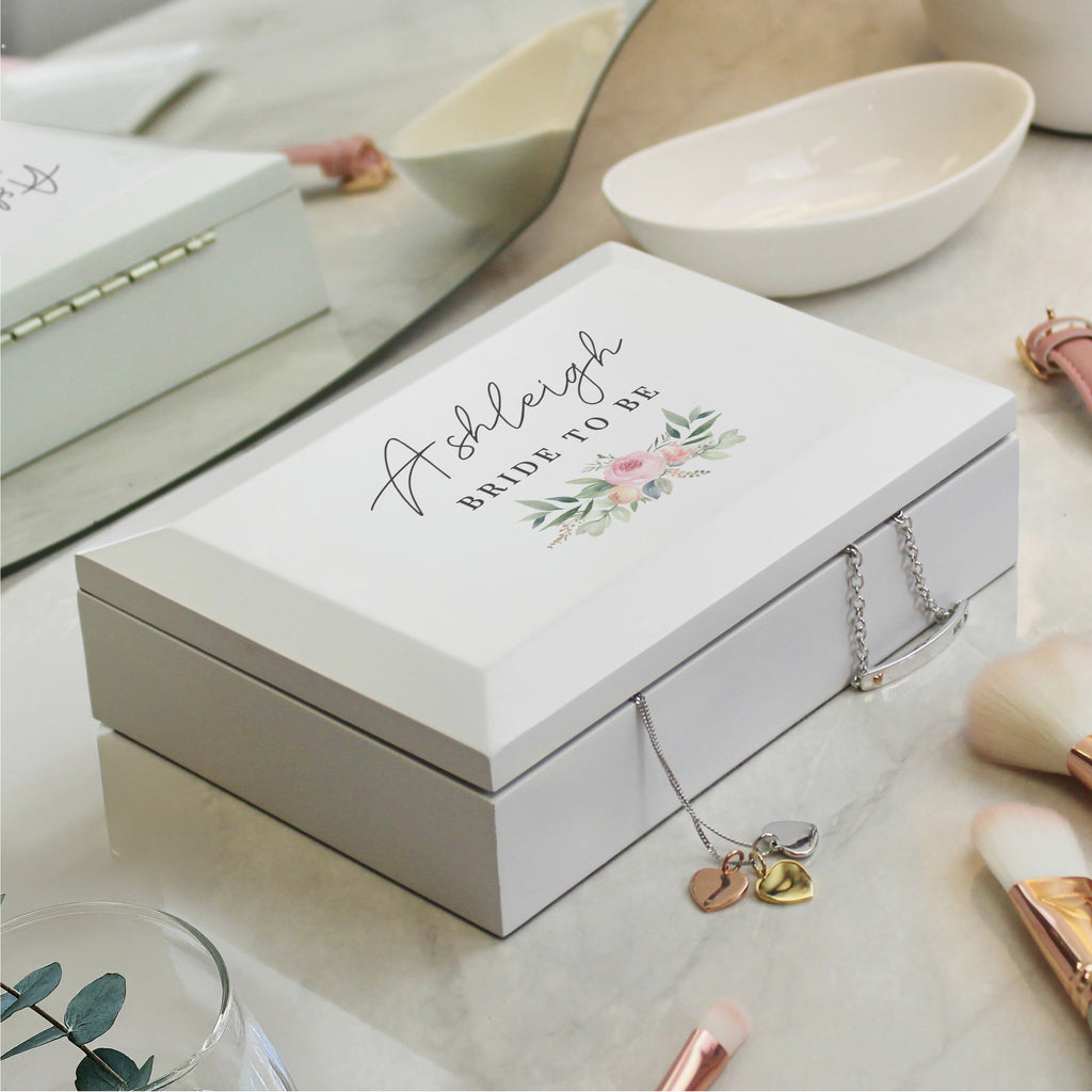 Personalised Wedding Wooden Jewellery Box - Buy Trinket, Jewellery & Keepsake Boxes at GiftMasters.co.uk