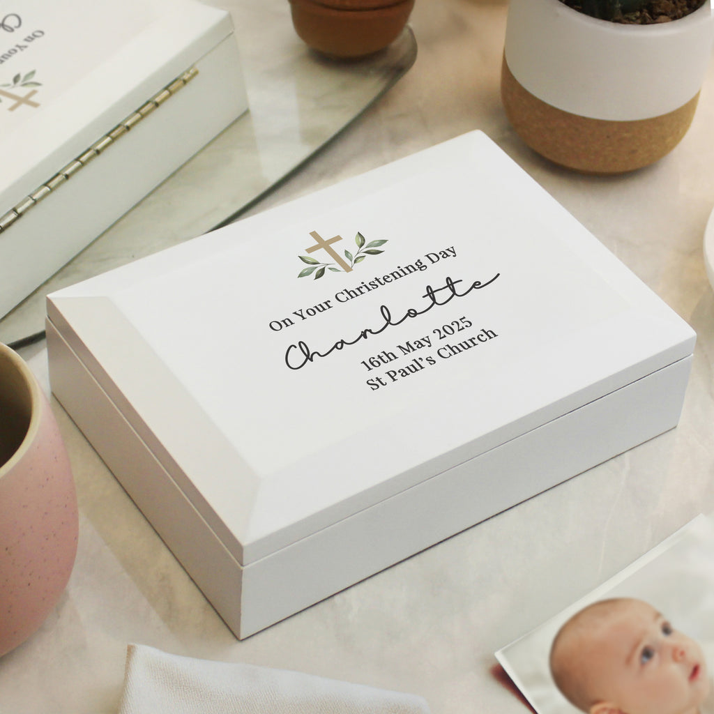 Personalised Holy Communion / Christening Wooden Jewellery Box - Buy Trinket, Jewellery & Keepsake Boxes at GiftMasters.co.uk