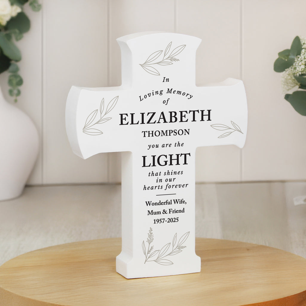 Personalised In Loving Memory Cross Ornament - Buy Ornaments at GiftMasters.co.uk