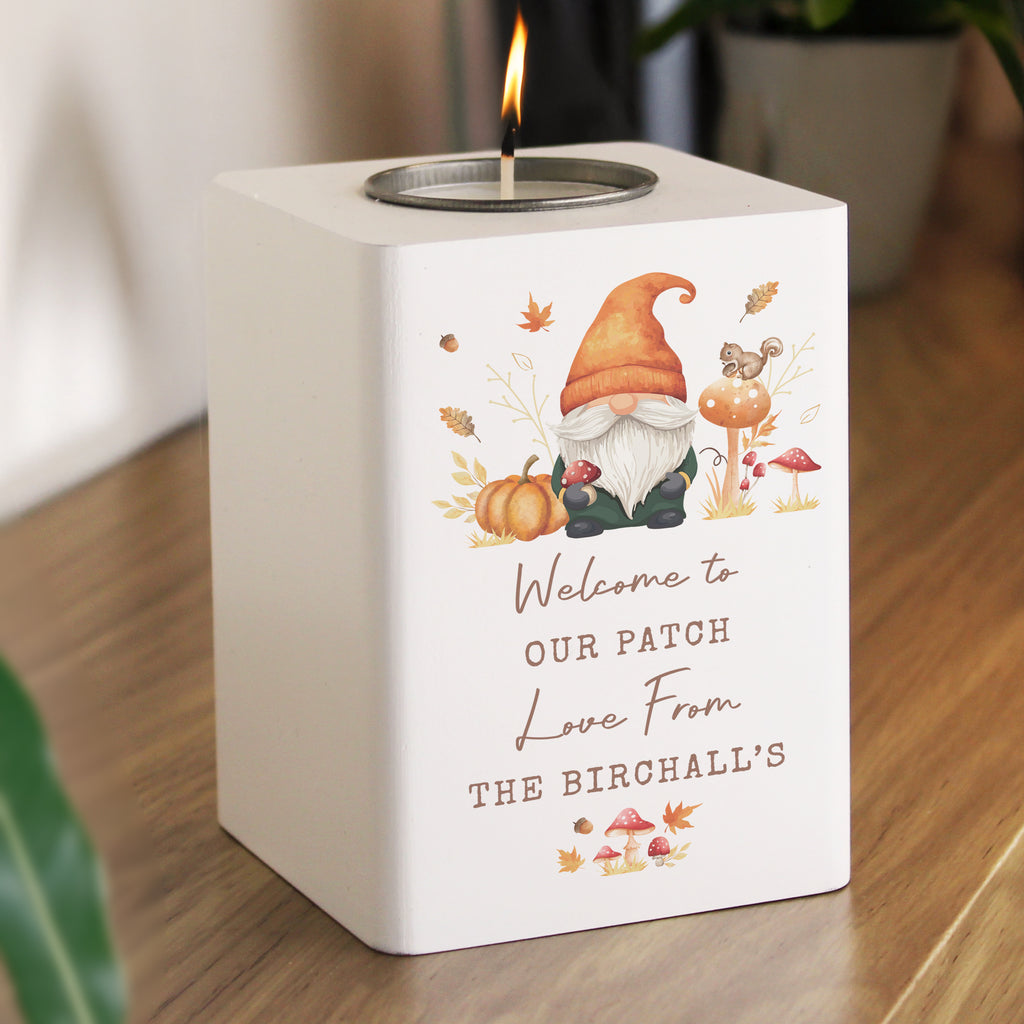 Personalised Autumn Gonk Tealight Holder - Buy  at GiftMasters.co.uk