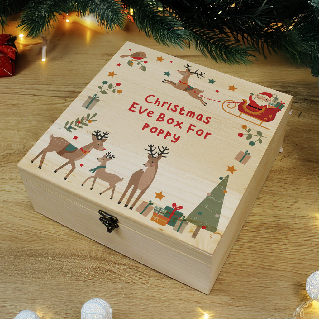 Personalised Santa & Reindeer Christmas Eve Box - Buy Storage at GiftMasters.co.uk