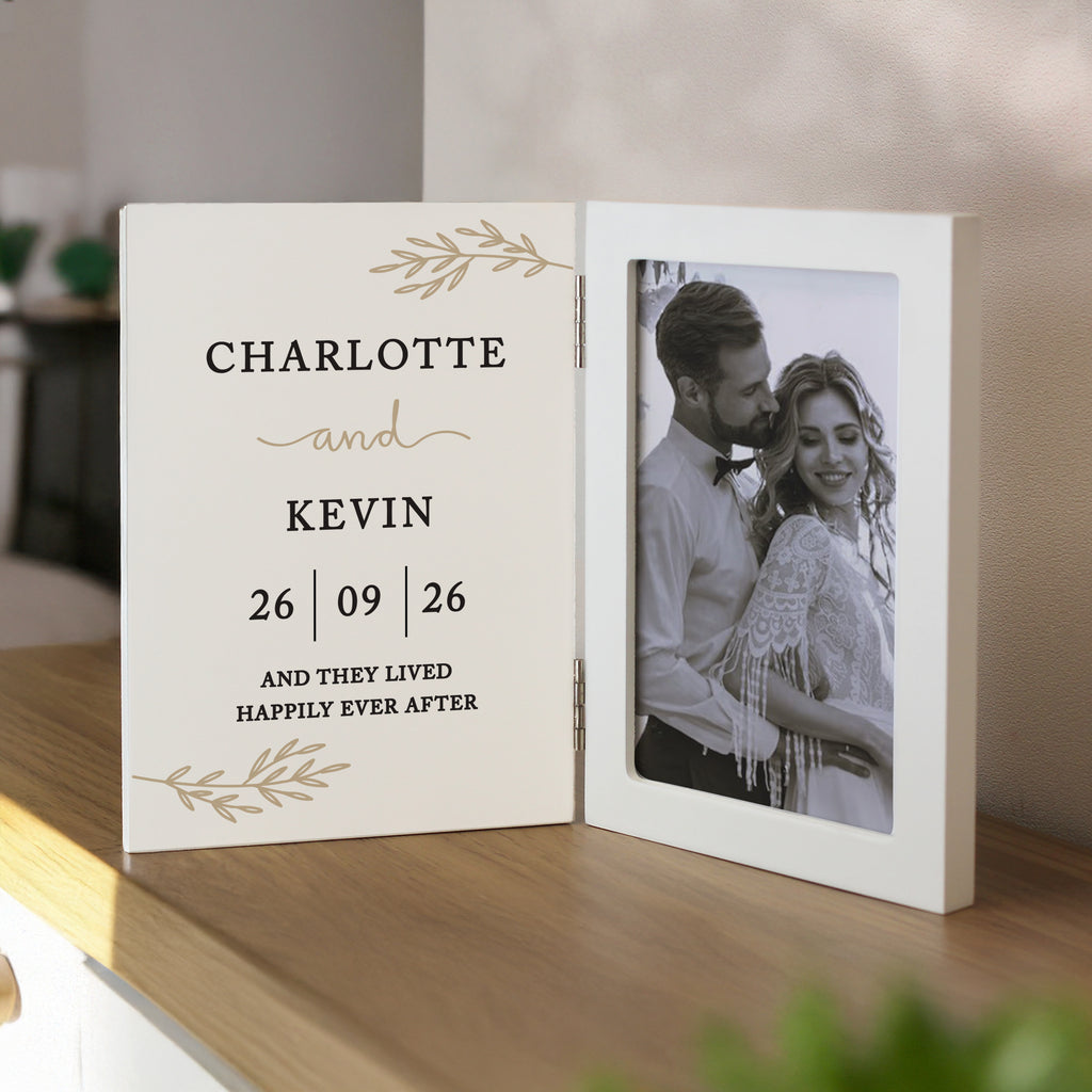 Personalised Anniversary Wooden Hinged 6x4 Photo Frame - Buy Photo Frames, Albums and Guestbooks at GiftMasters.co.uk