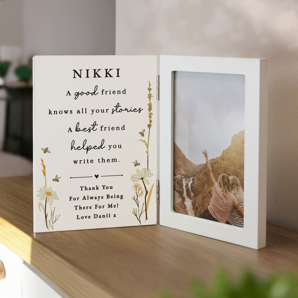 Personalised Friend Wooden Hinged 6x4 Photo Frame - Buy Photo Frames, Albums and Guestbooks at GiftMasters.co.uk