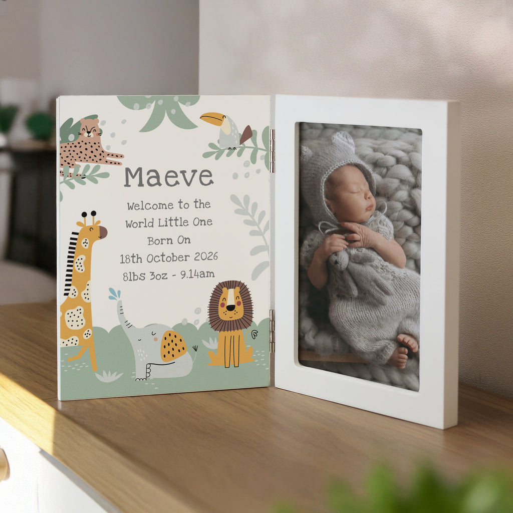Personalised Animals Wooden Hinged 6x4 Photo Frame - Buy Photo Frames, Albums and Guestbooks at GiftMasters.co.uk
