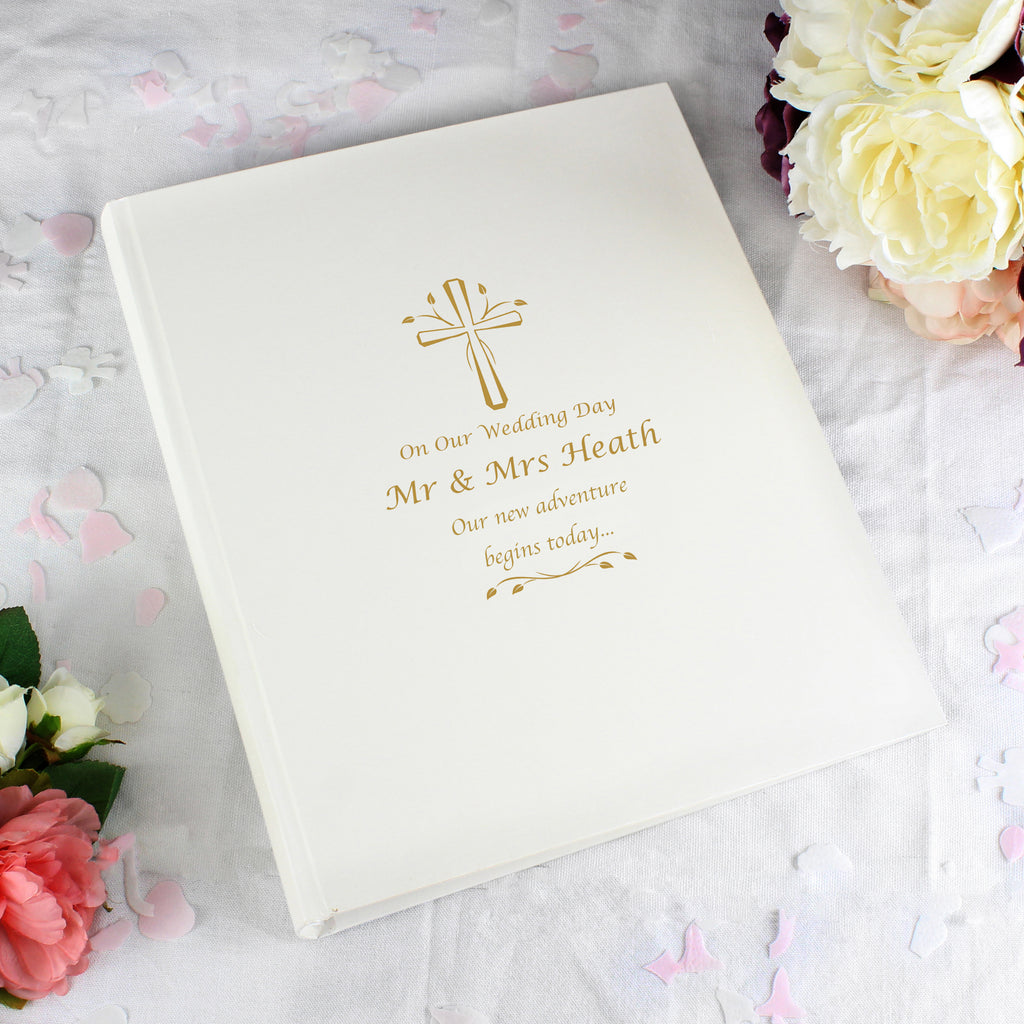 Personalised Gold Cross Traditional Photo Album - Buy Photo Frames, Albums and Guestbooks at GiftMasters.co.uk